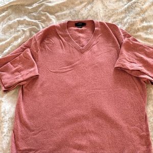 J. Crew 92% Cotton/8% Cashmere Blend V-Neck
Sweater in Soft Salmon Color.